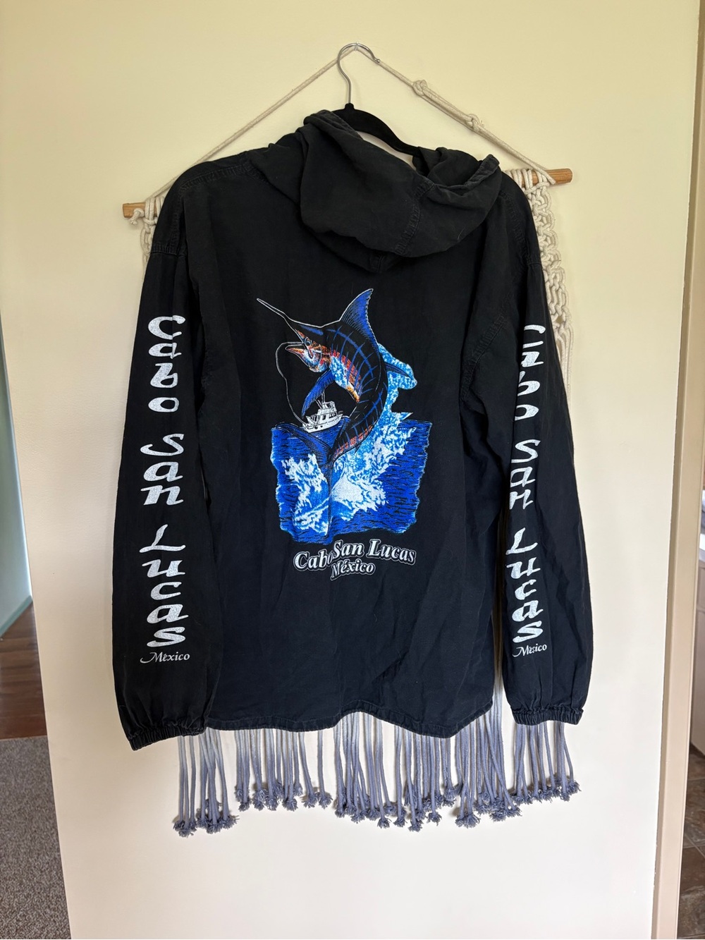 Black Graphic Hooded Sweatshirt
